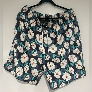 Old Navy flowered swim trunks